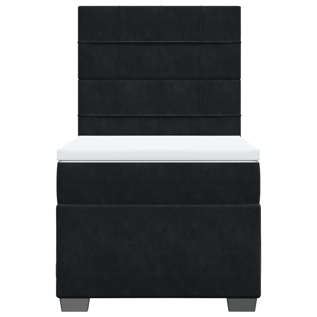 Boxspring met matras fluweel zwart 90x200 cm