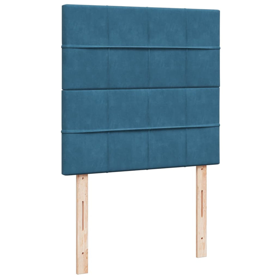 Boxspring met matras fluweel blauw 90x200 cm