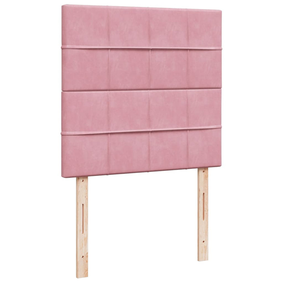 Boxspring met matras fluweel roze 90x200 cm