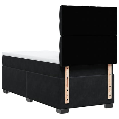 Boxspring met matras fluweel zwart 90x200 cm