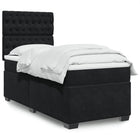 Boxspring met matras 90x200 cm zwart fluweel
