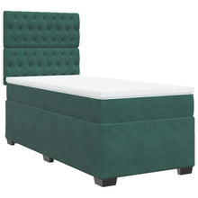 Boxspring met matras fluweel donkergroen 90x200 cm