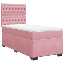 Boxspring met matras fluweel roze 90x200 cm