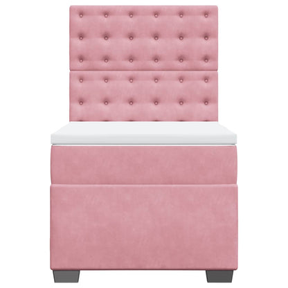Boxspring met matras fluweel roze 90x200 cm