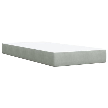 Boxspring met matras fluweel lichtgrijs 90x200 cm