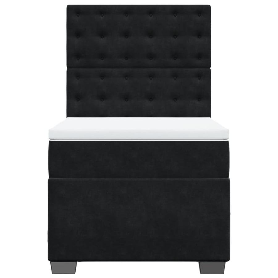 Boxspring met matras fluweel zwart 90x200 cm