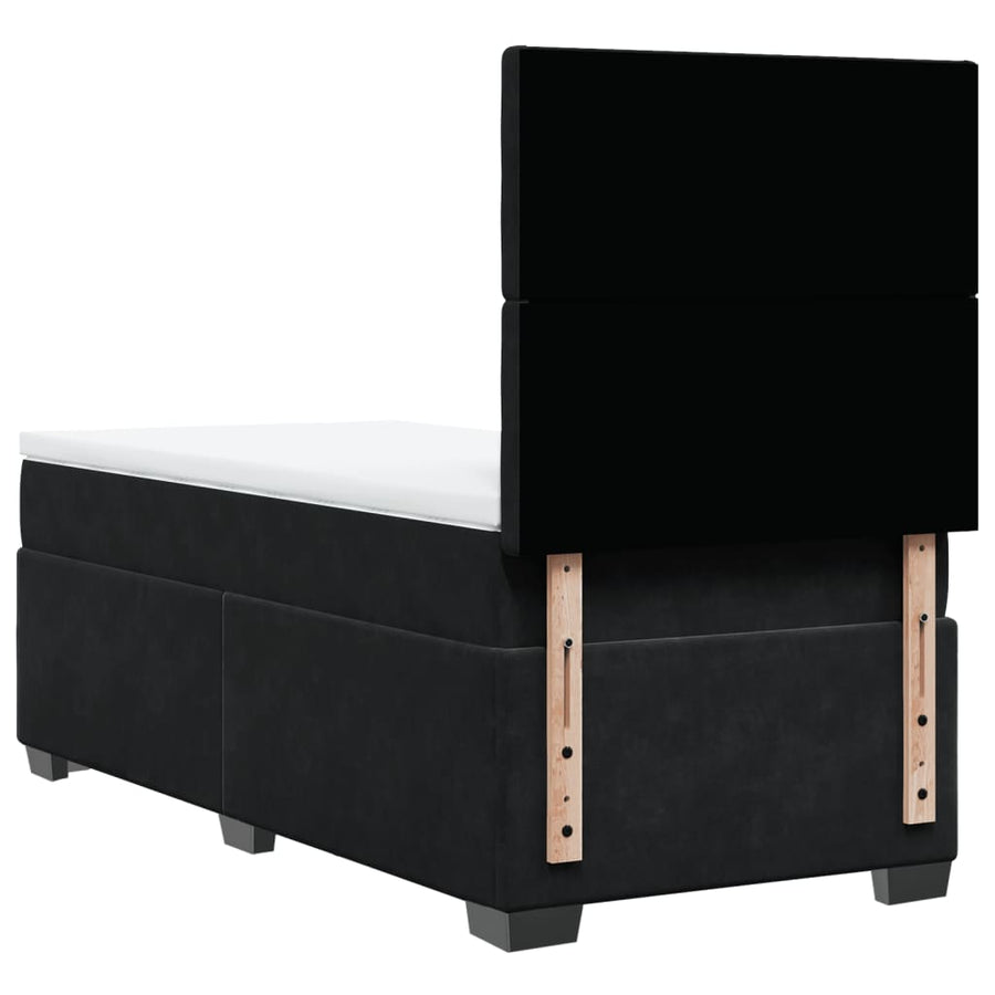 Boxspring met matras fluweel zwart 90x200 cm