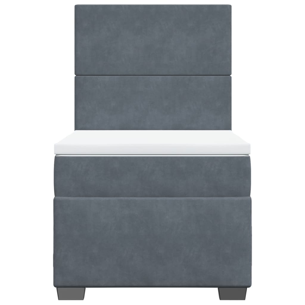 Boxspring met matras fluweel donkergrijs 100x200 cm
