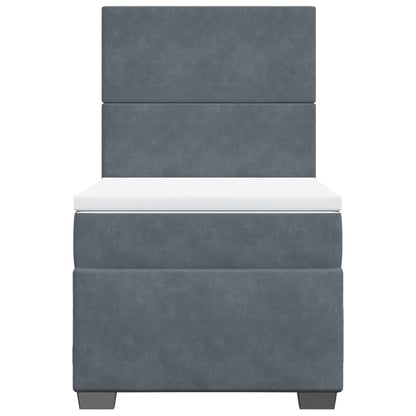 Boxspring met matras fluweel donkergrijs 100x200 cm