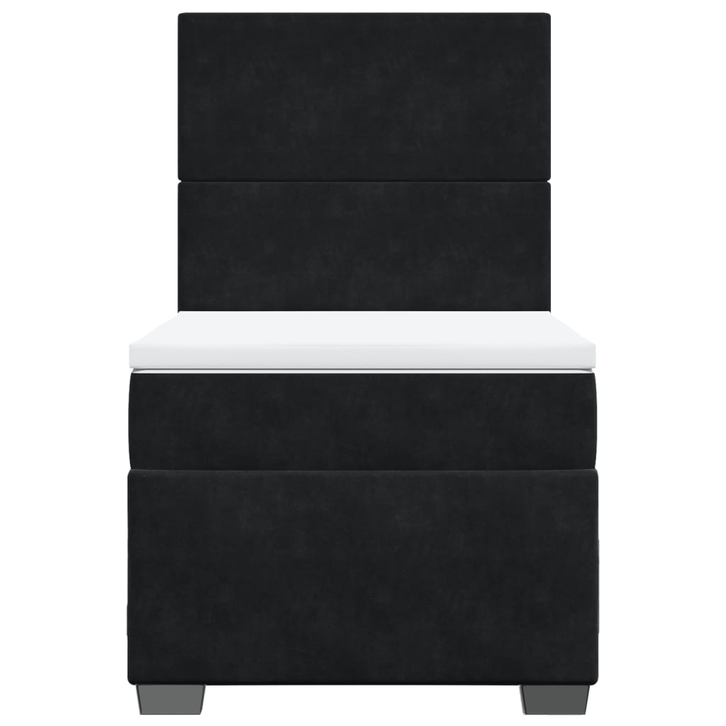 Boxspring met matras fluweel zwart 100x200 cm
