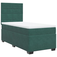Boxspring met matras fluweel donkergroen 100x200 cm