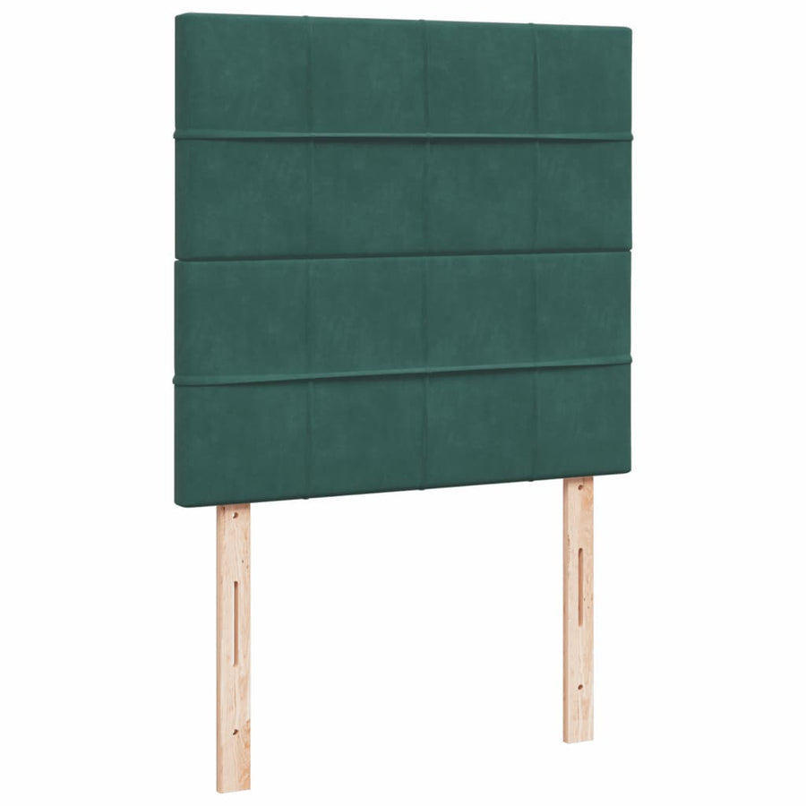 Boxspring met matras fluweel donkergroen 100x200 cm
