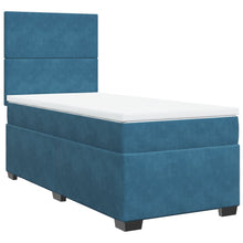 Boxspring met matras fluweel blauw 100x200 cm