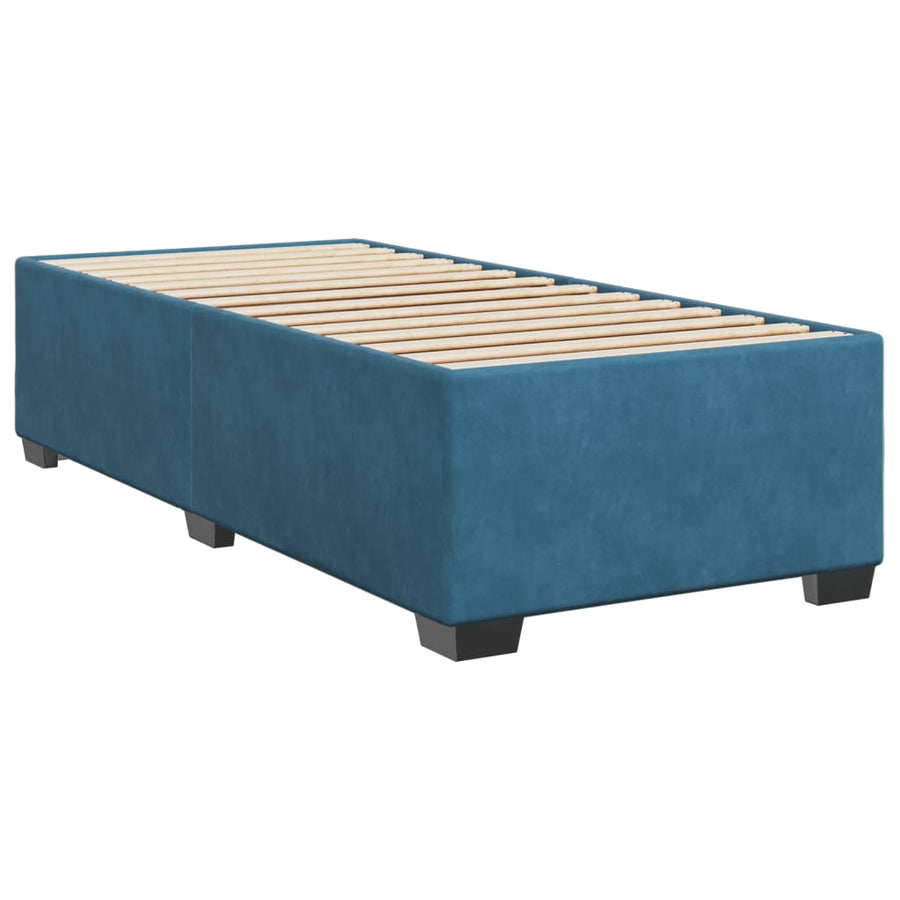 Boxspring met matras fluweel blauw 100x200 cm