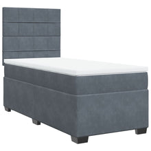 Boxspring met matras fluweel donkergrijs 100x200 cm