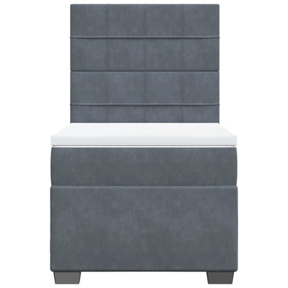 Boxspring met matras fluweel donkergrijs 100x200 cm