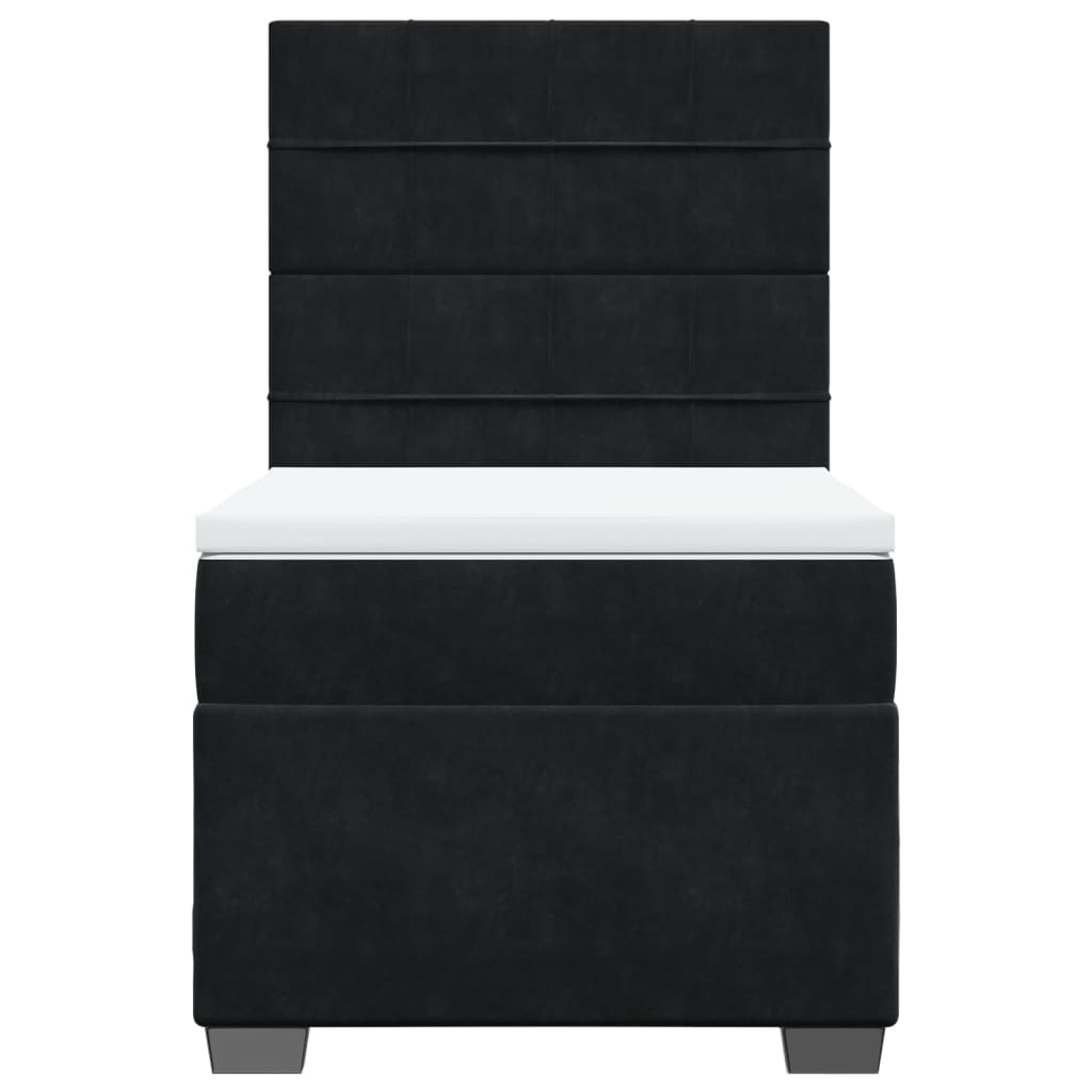Boxspring met matras fluweel zwart 100x200 cm