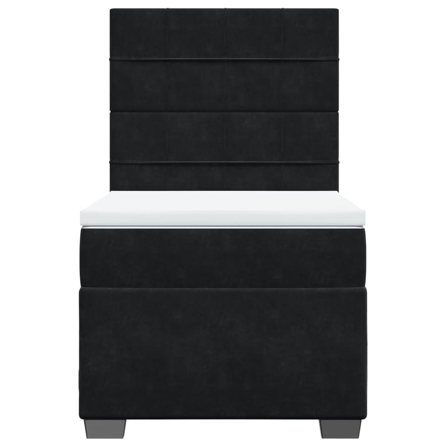 Boxspring met matras fluweel zwart 100x200 cm