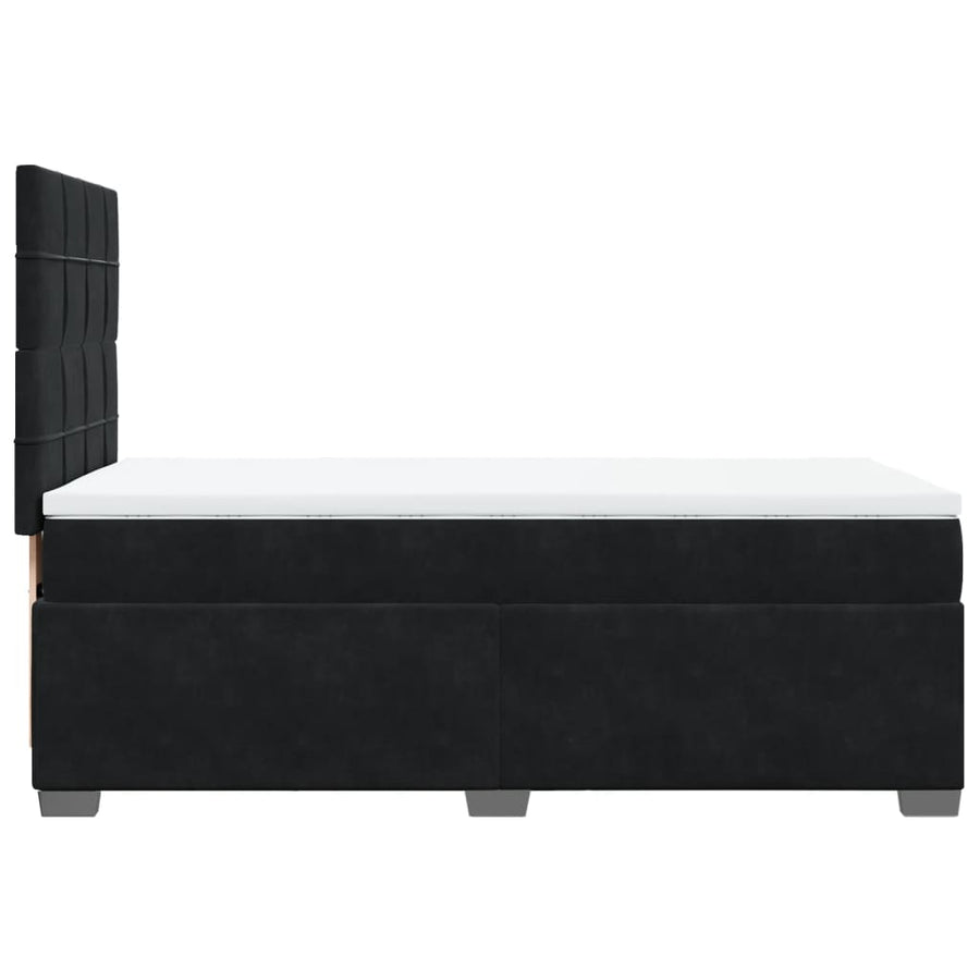 Boxspring met matras fluweel zwart 100x200 cm