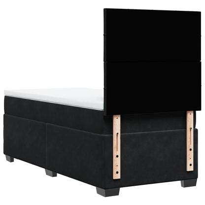 Boxspring met matras fluweel zwart 100x200 cm