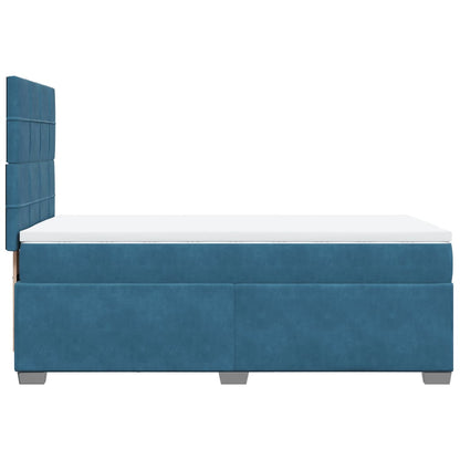 Boxspring met matras fluweel blauw 100x200 cm