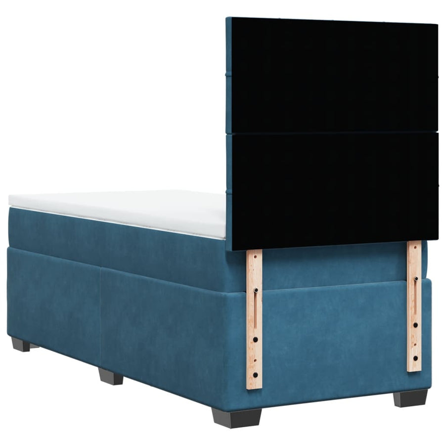 Boxspring met matras fluweel blauw 100x200 cm