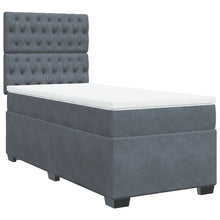 Boxspring met matras fluweel donkergrijs 100x200 cm