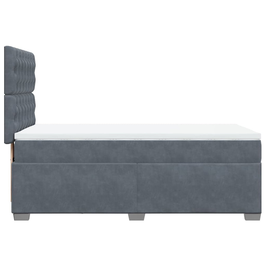 Boxspring met matras fluweel donkergrijs 100x200 cm