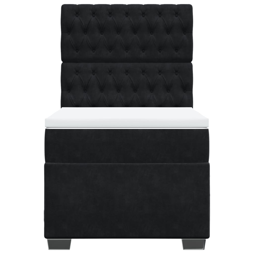 Boxspring met matras fluweel zwart 100x200 cm