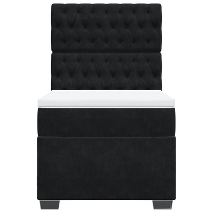 Boxspring met matras fluweel zwart 100x200 cm