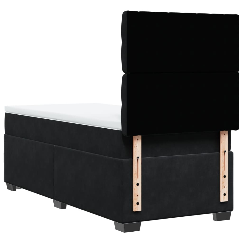 Boxspring met matras fluweel zwart 100x200 cm