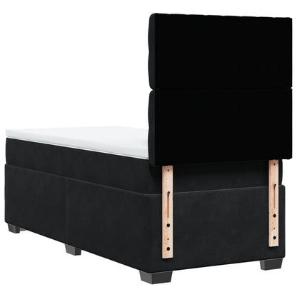 Boxspring met matras fluweel zwart 100x200 cm