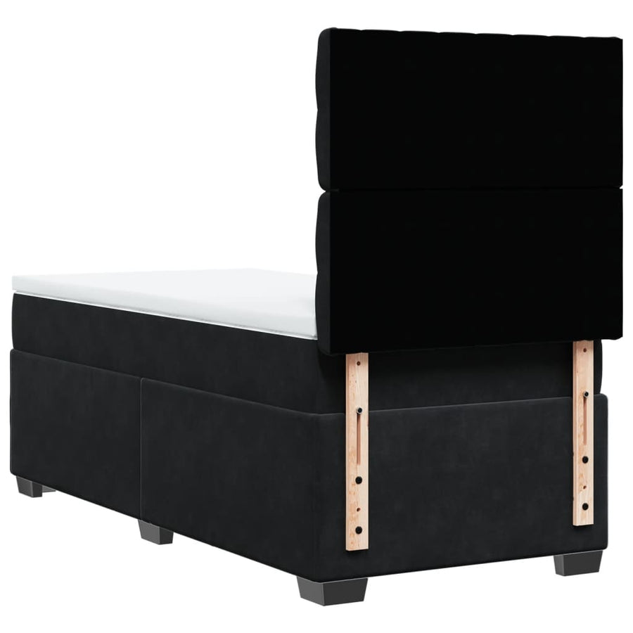 Boxspring met matras fluweel zwart 100x200 cm