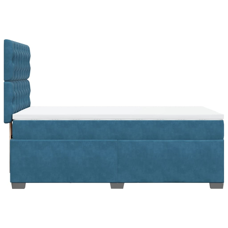 Boxspring met matras fluweel blauw 100x200 cm