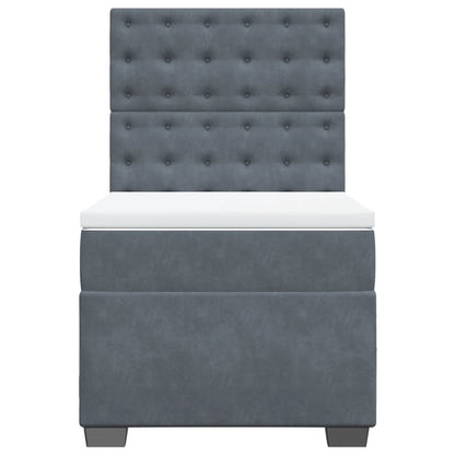 Boxspring met matras fluweel donkergrijs 100x200 cm
