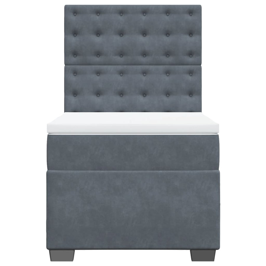Boxspring met matras fluweel donkergrijs 100x200 cm