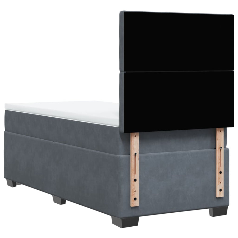 Boxspring met matras fluweel donkergrijs 100x200 cm