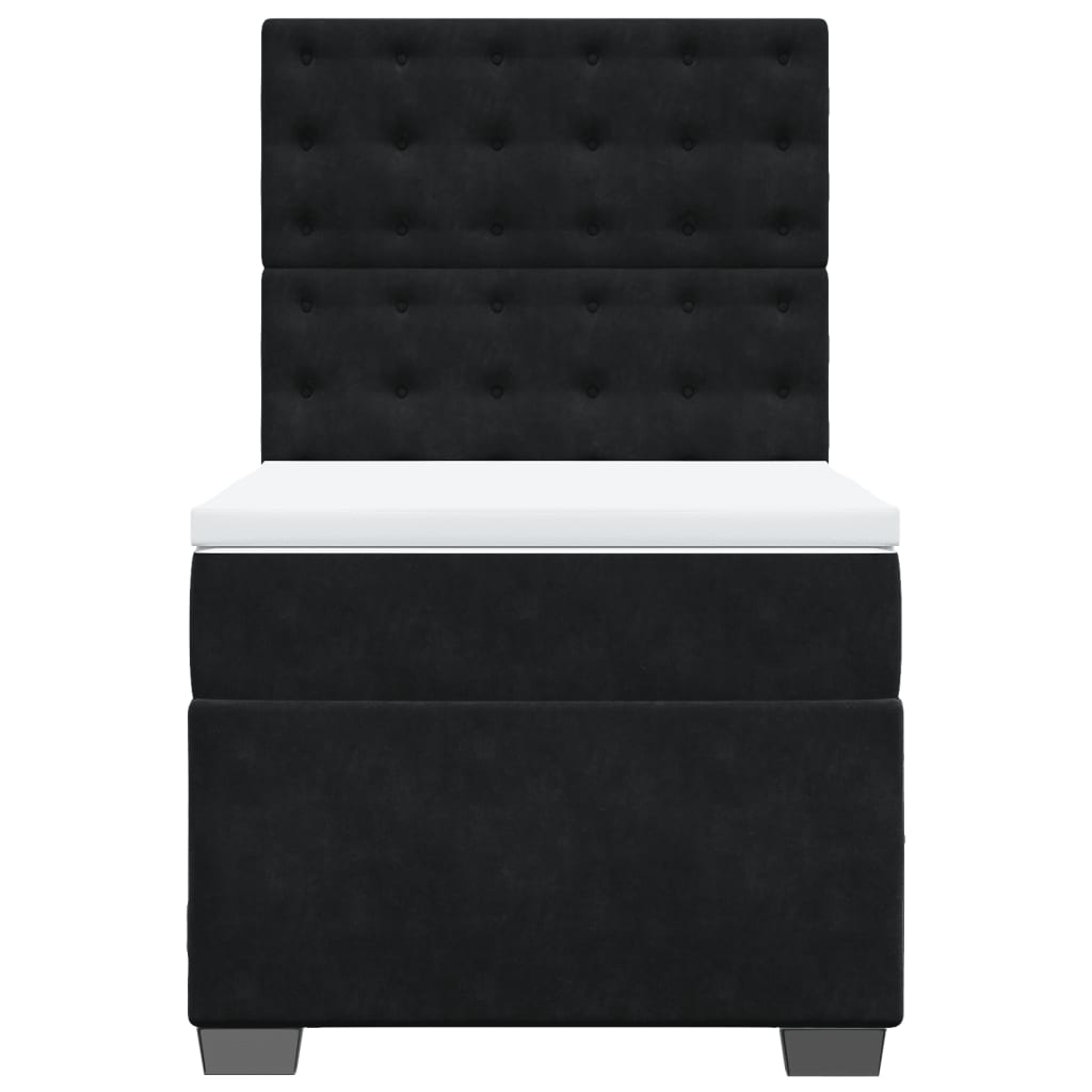 Boxspring met matras fluweel zwart 100x200 cm