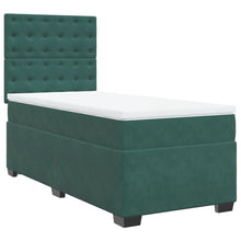 Boxspring met matras fluweel donkergroen 100x200 cm