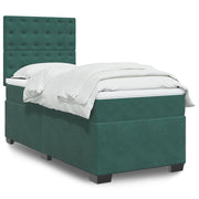 Boxspring 100x200 cm fluweel donkergroen met matras