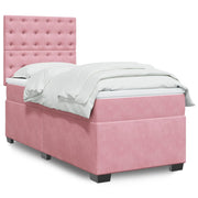 Boxspring met matras 100x200 cm roze fluweel