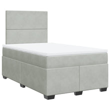 Boxspring met matras fluweel lichtgrijs 120x190 cm