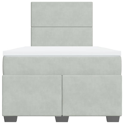 Boxspring met matras fluweel lichtgrijs 120x190 cm