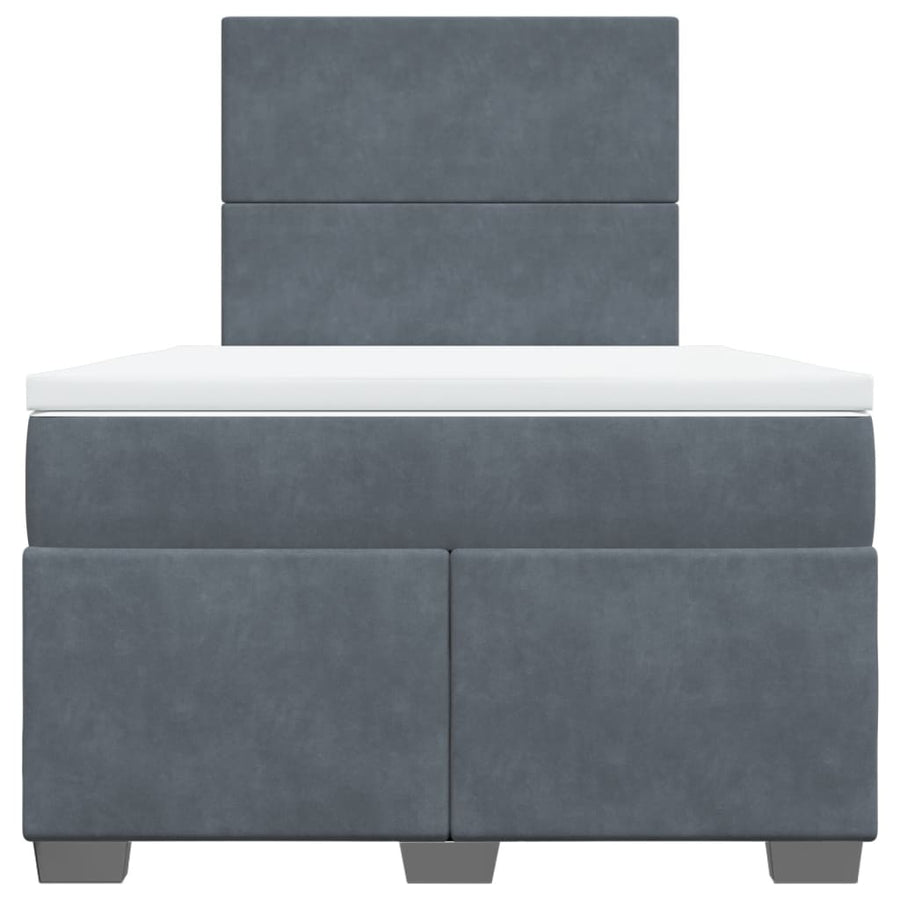 Boxspring met matras fluweel donkergrijs 120x190 cm
