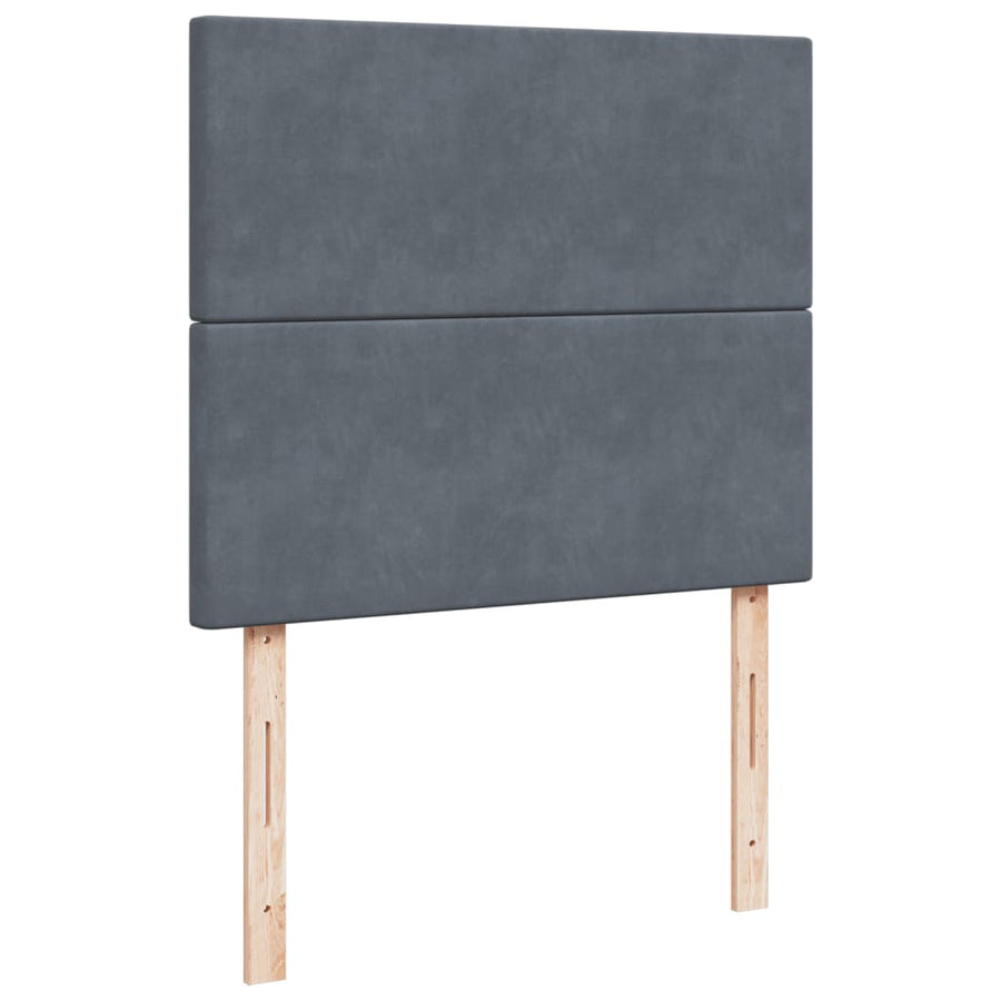Boxspring met matras fluweel donkergrijs 120x190 cm
