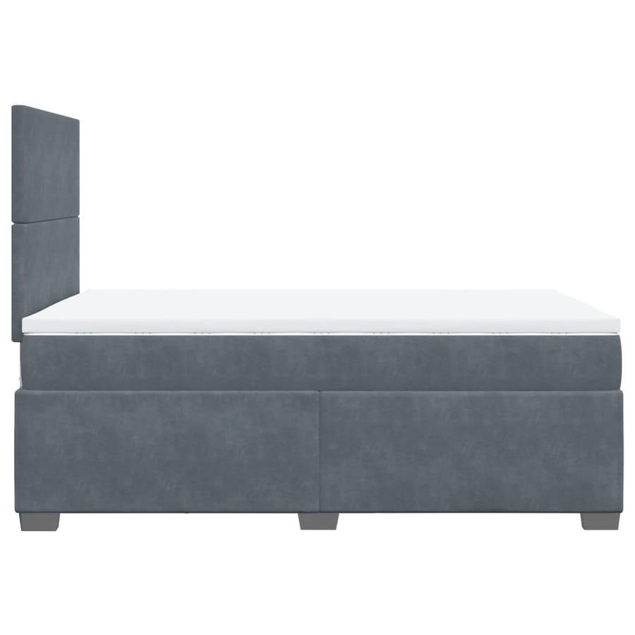 Boxspring met matras fluweel donkergrijs 120x190 cm
