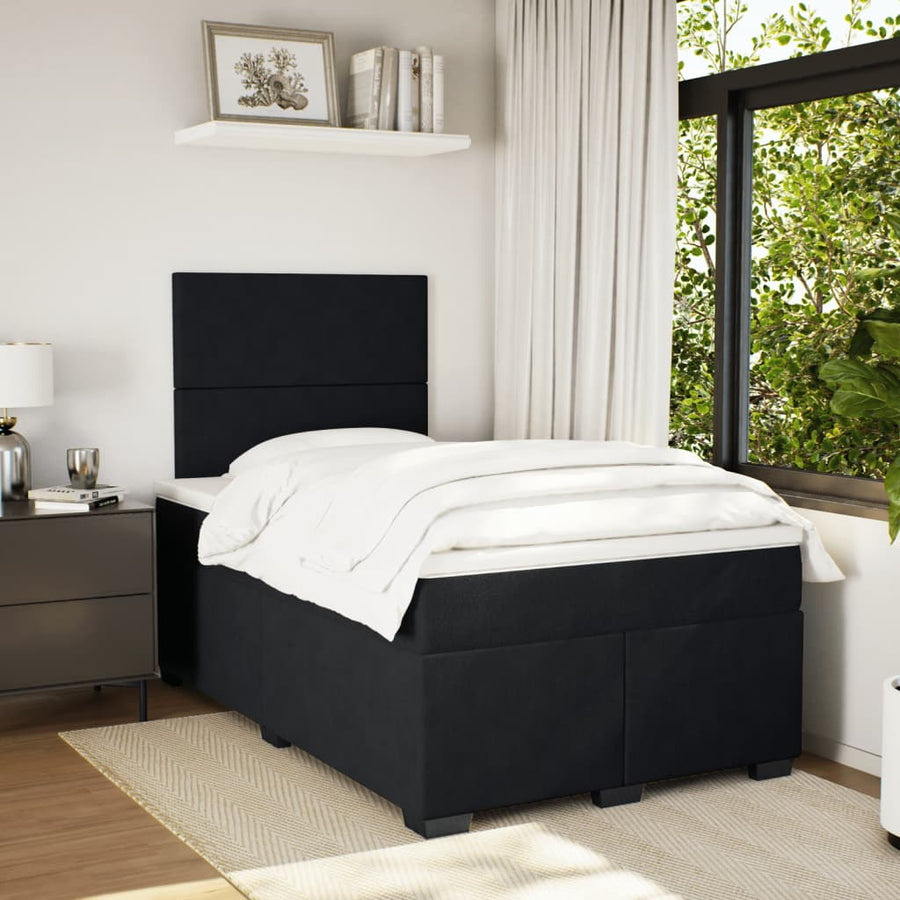 Boxspring met matras fluweel zwart 120x190 cm
