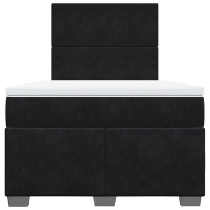 Boxspring met matras fluweel zwart 120x190 cm