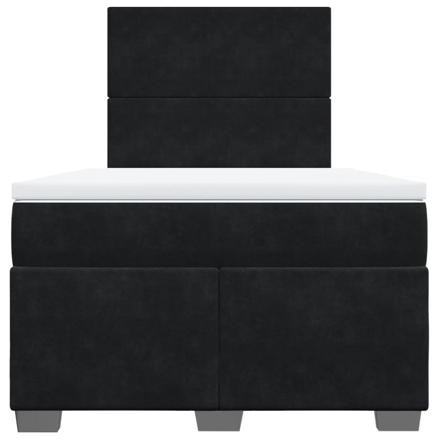Boxspring met matras fluweel zwart 120x190 cm