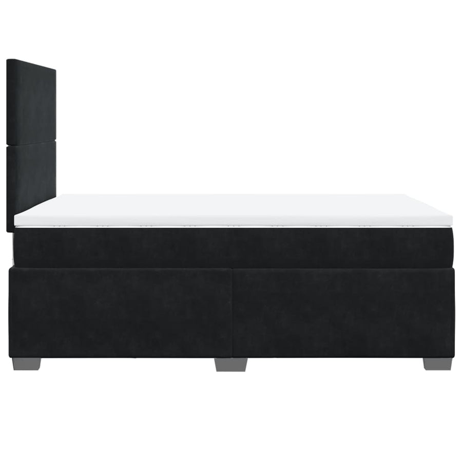 Boxspring met matras fluweel zwart 120x190 cm
